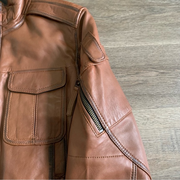 Carbon 2 Cobalt M Bend In The Road Vintage-finished Lambskin Leather Jacket wool - Picture 6 of 8